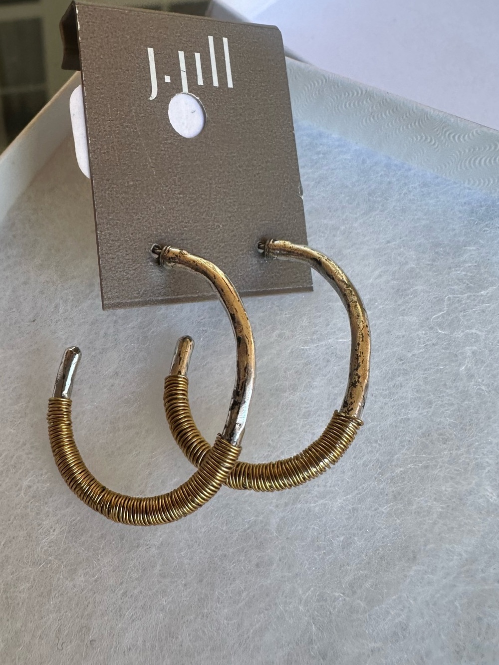 J. Jill mixed-metal wire-wrapped hoop earrings